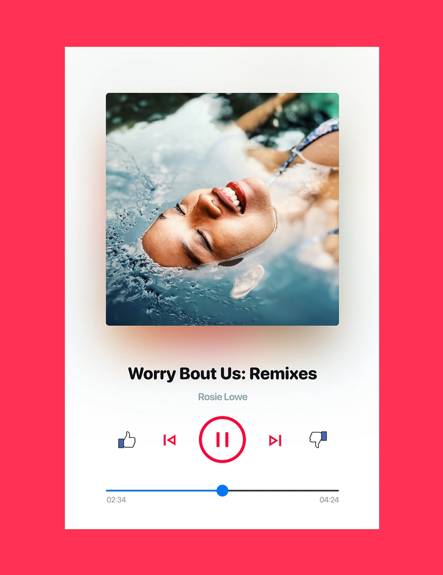 Adaptive music player screen from a streaming app AppMatic Tech built