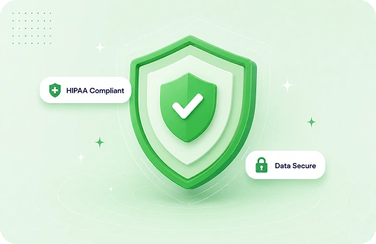 AppMatic Tech HIPAA-compliant security shield illustration