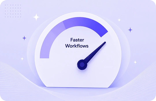 AppMatic Tech faster clinical workflows speedometer illustration