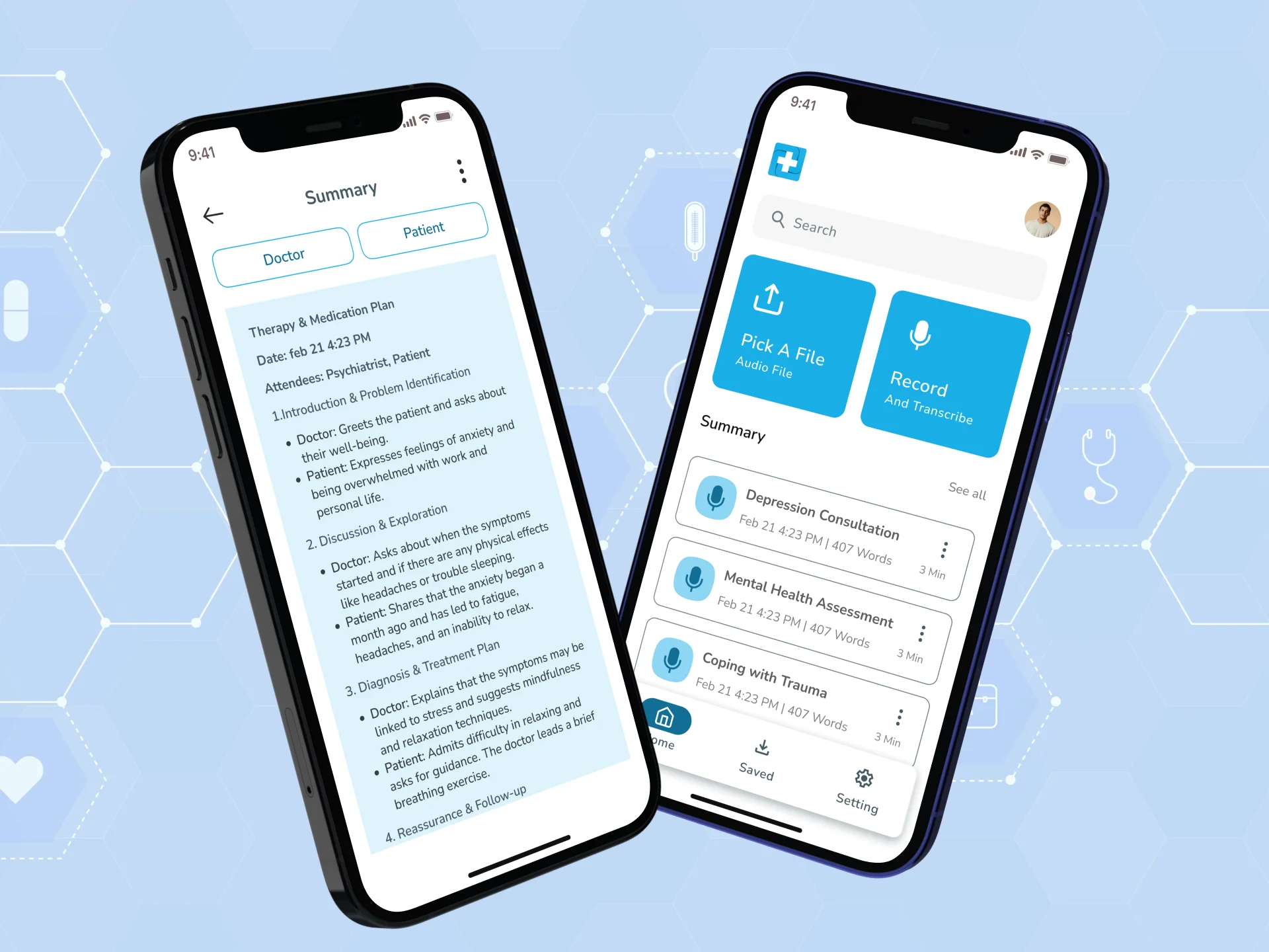 Anvahi consultation recording and AI SOAP note generation screen built by AppMatic Tech