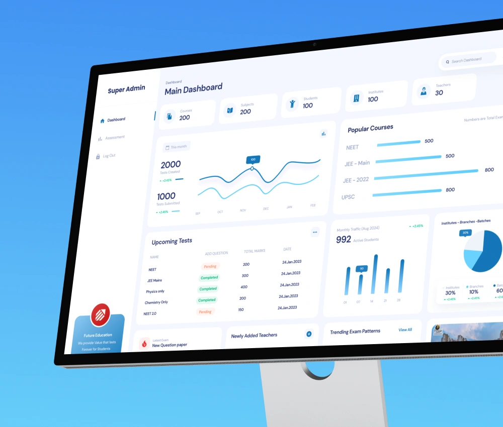 Future Education web dashboard built by AppMatic Tech