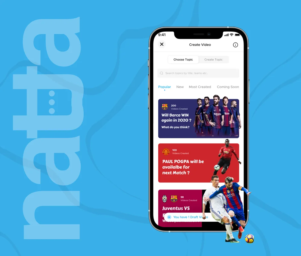 Natta football fan streaming app built by AppMatic Tech