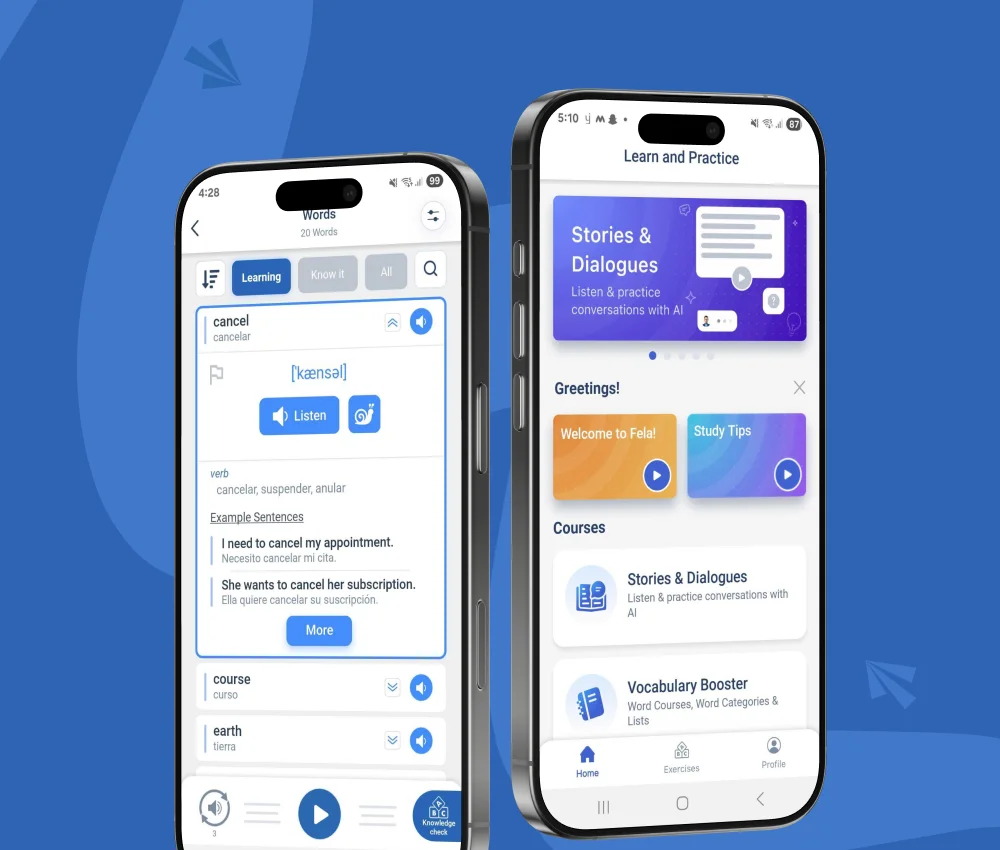 Fela AI language learning app built by AppMatic Tech