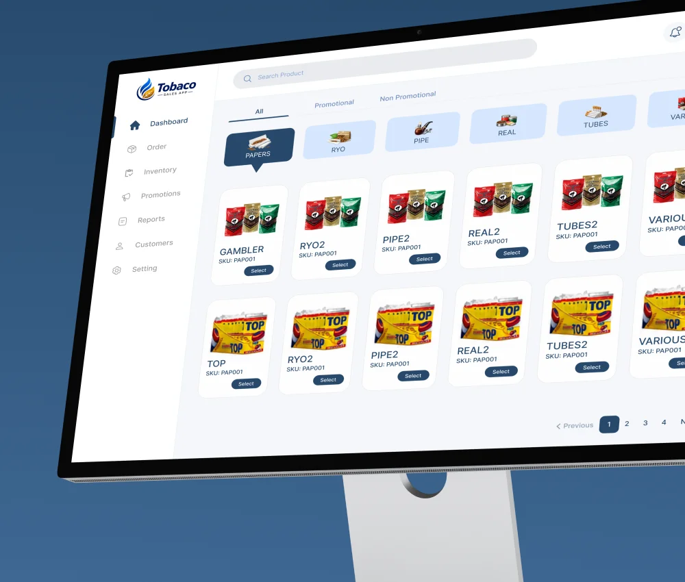 Tobacco Sales CRM built by AppMatic Tech