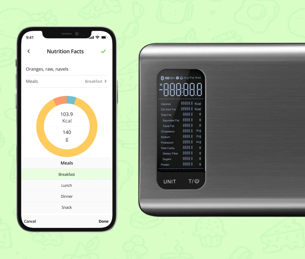 Trackwel BLE kitchen scale nutrition tracking app developed by AppMatic Tech