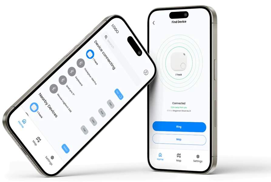 BLE tag tracker app screens
