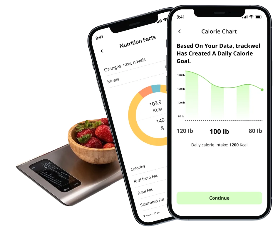 Trackwel nutrition tracking app with BLE scale