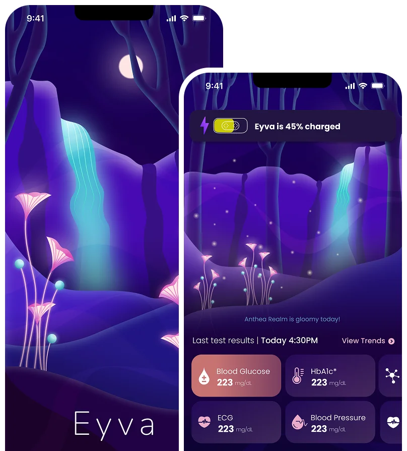 EYVA non-invasive wellness IoT device iOS and Android app built by AppMatic Tech