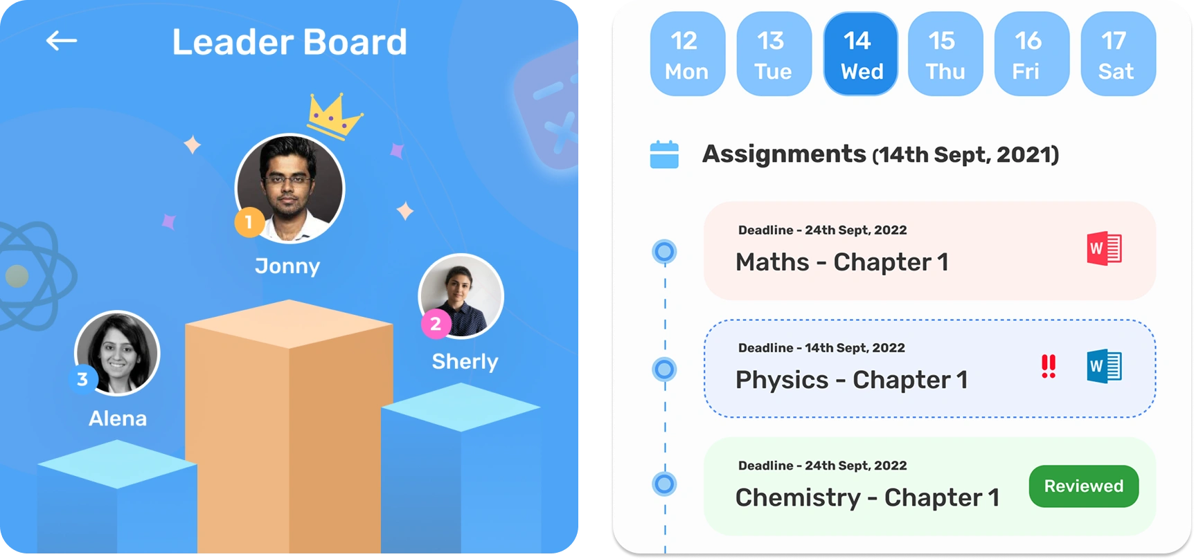 Future Education redesigned student dashboard showing assignments, grades, and lessons reachable within one tap, designed mobile-first by AppMatic Tech