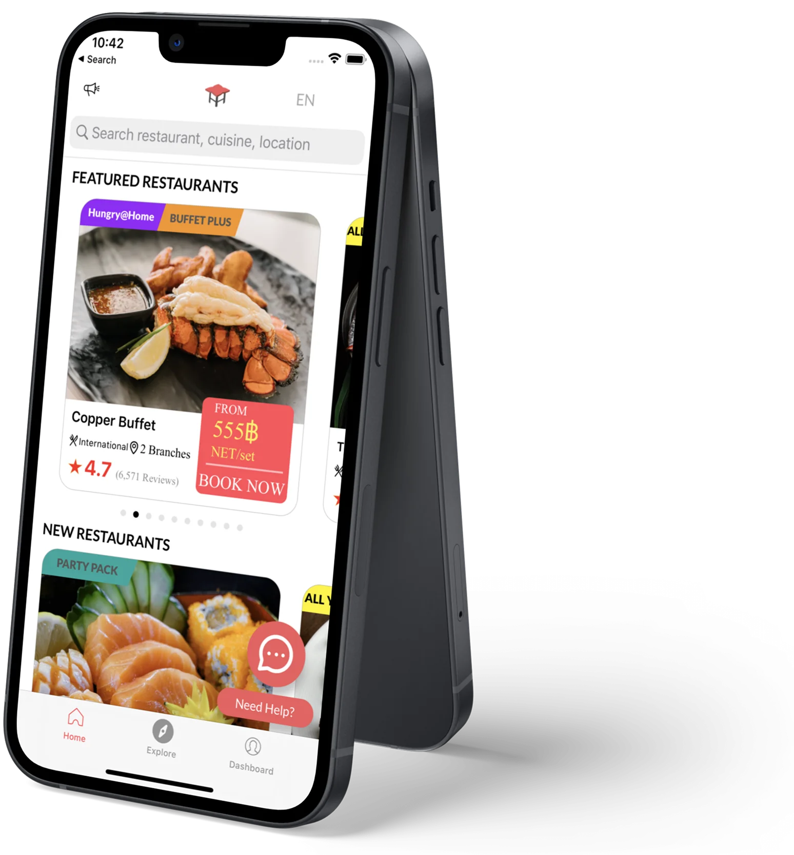 Hungry Hub dining reservation iOS app built by AppMatic Tech