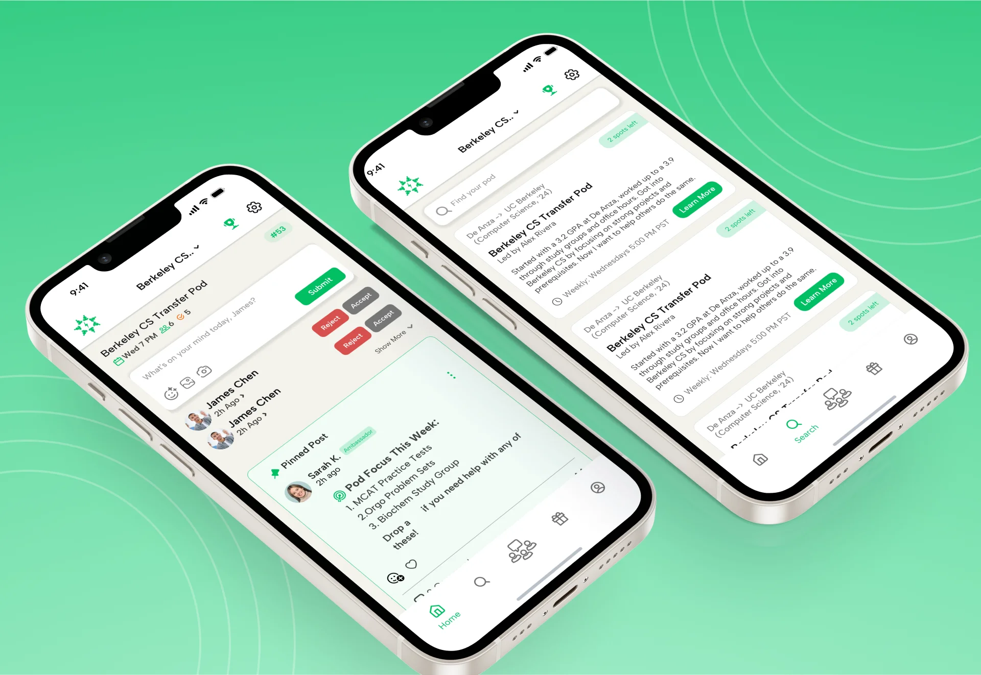 Kadō Pod discovery and audio calling screen built by AppMatic Tech