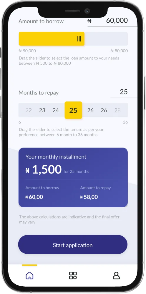 LetsGo iOS home dashboard with savings products and navigation