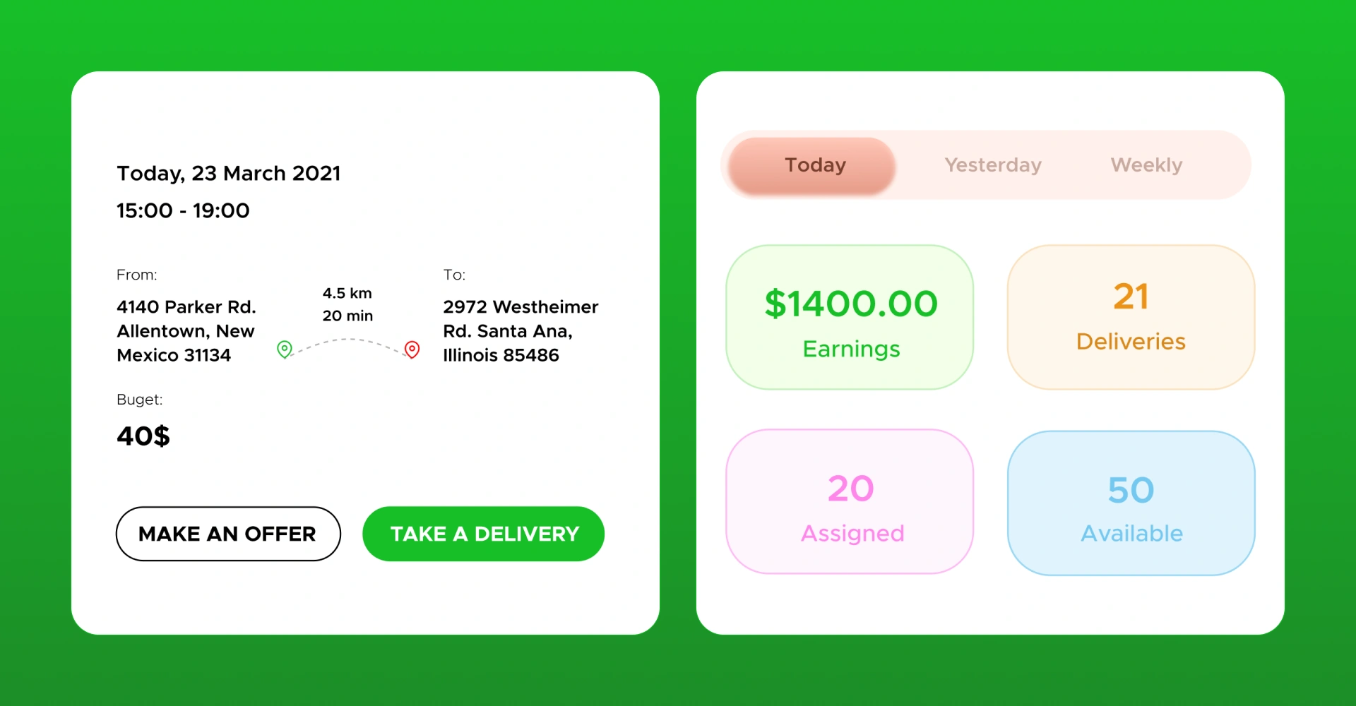 MyMan admin panel showing a live delivery map with all active delivery personnel, order states, and assignments updating in real time over WebSocket, built by AppMatic Tech