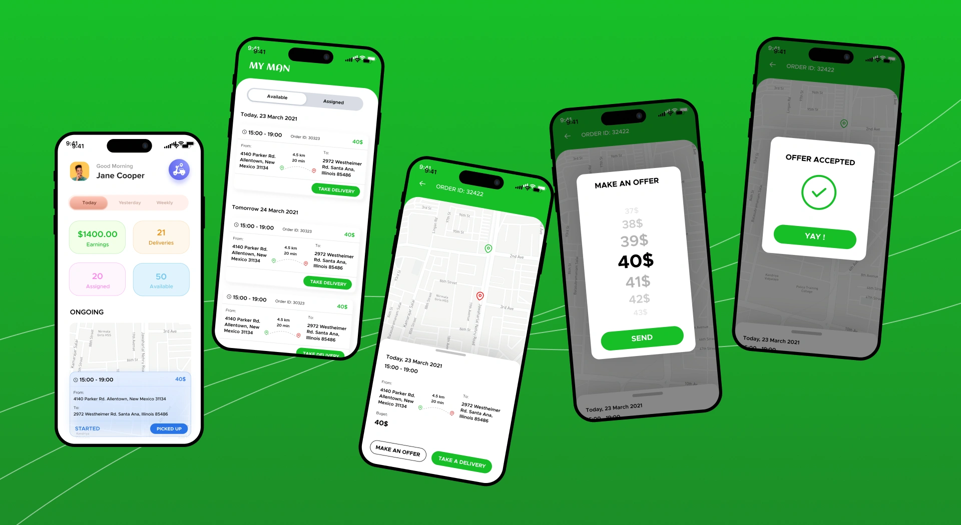MyMan warehouse order tracking and delivery management screens across native iOS, Android, and the web admin panel, built by AppMatic Tech