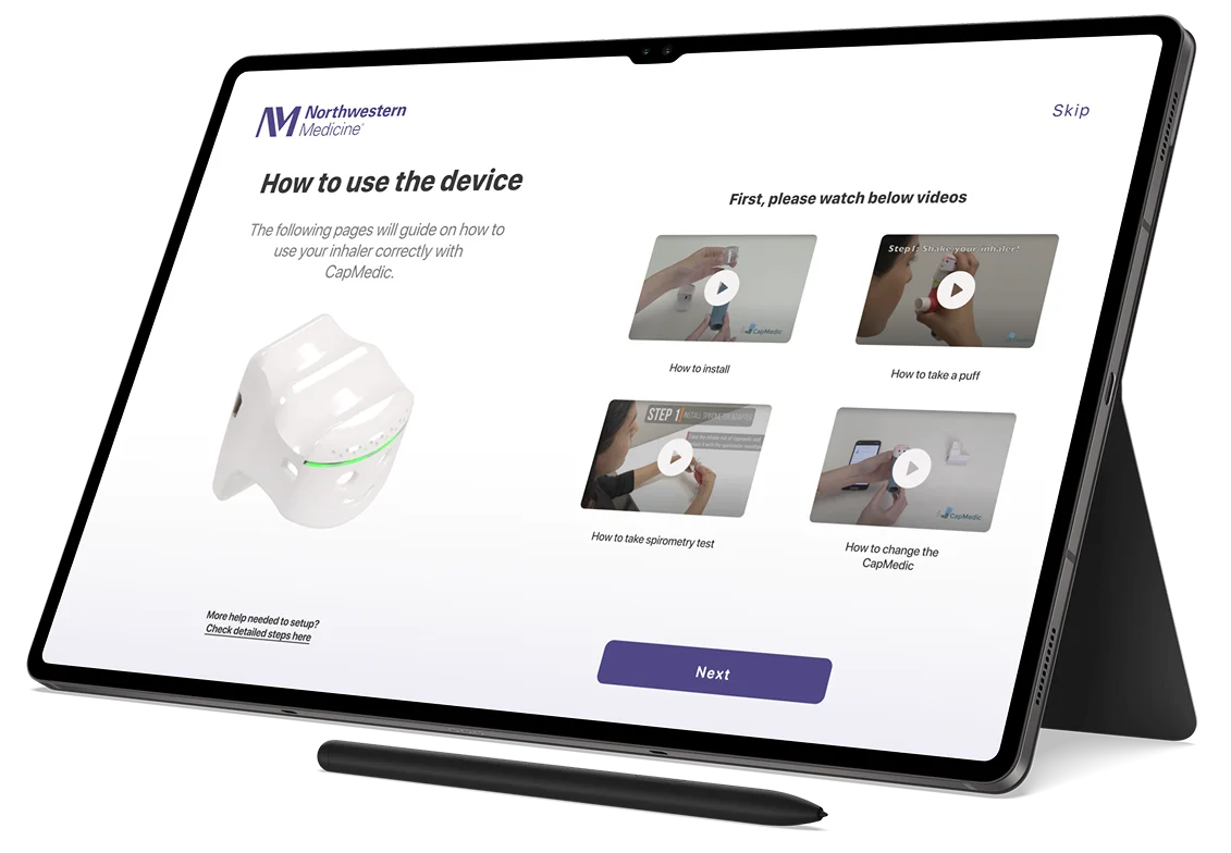 Asthma Controller Android tablet app built by AppMatic Tech for Northwestern Medicine