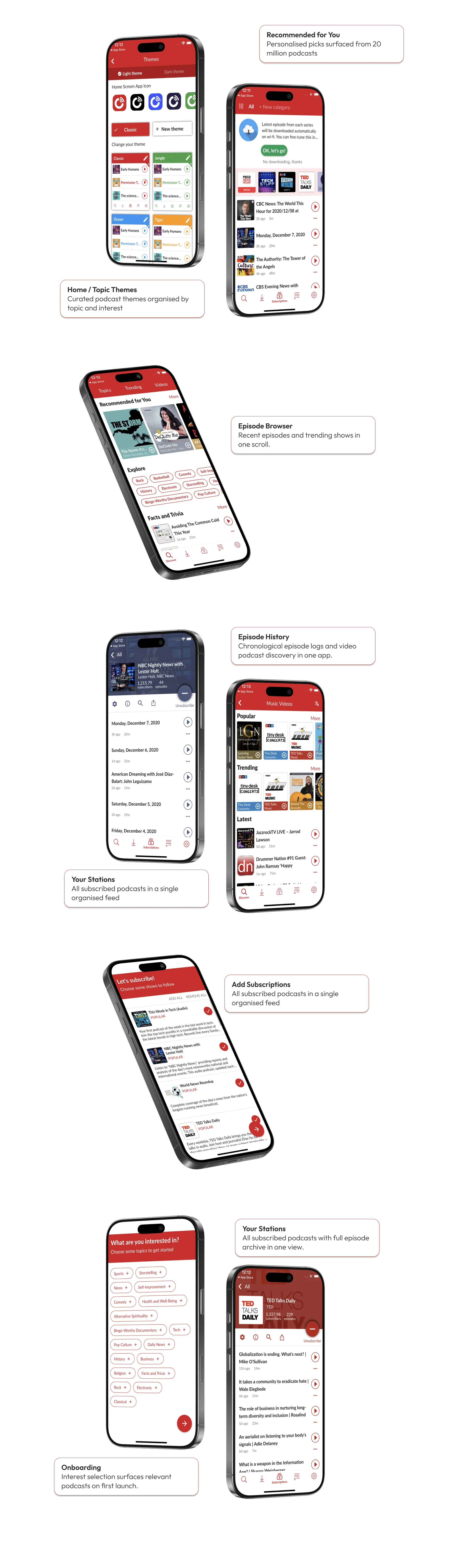 PlayerFM iOS app mobile screens developed by AppMatic Tech