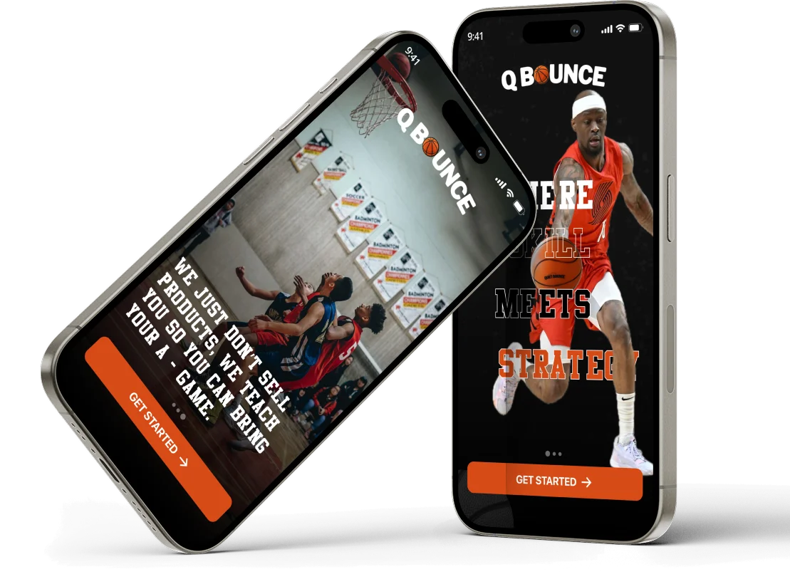 QBounce basketball training app screens