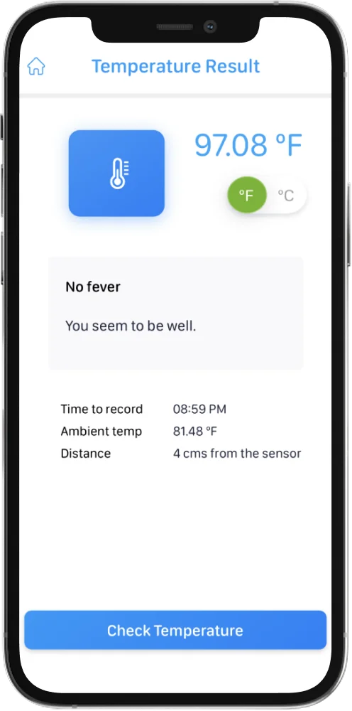 SENS app available devices list with BLE pairing screen built by AppMatic Tech