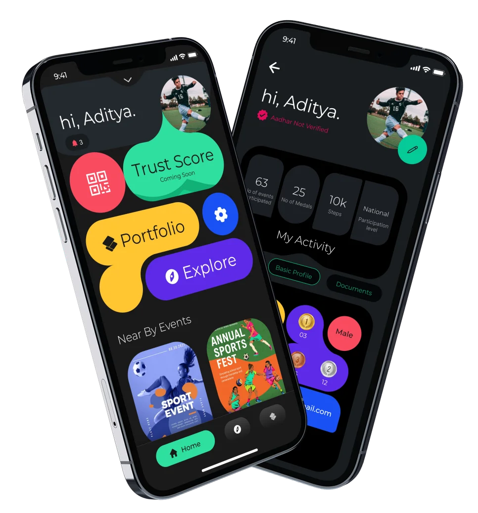 Sportskeyz digital athlete sports card iOS and Android app built by AppMatic Tech