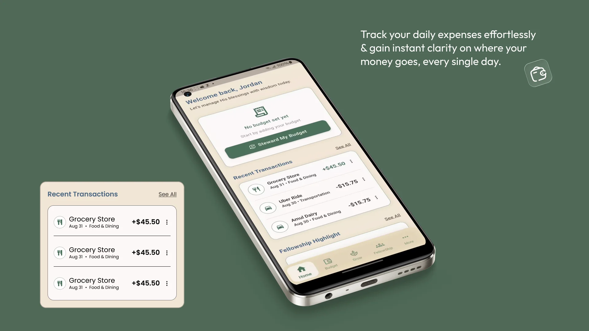 Faith-based financial Flutter app screens built by AppMatic Tech