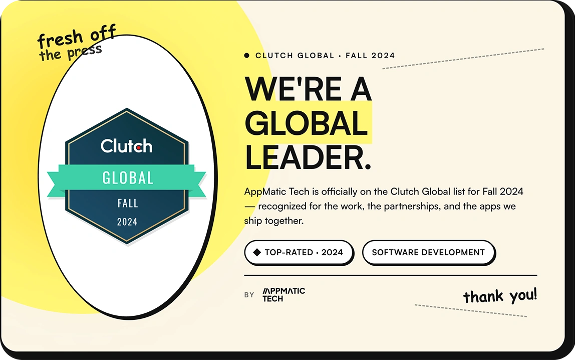 AppMatic Tech Wins Clutch Global Fall 2024 Award for Mobile App Development: Second Consecutive Year
