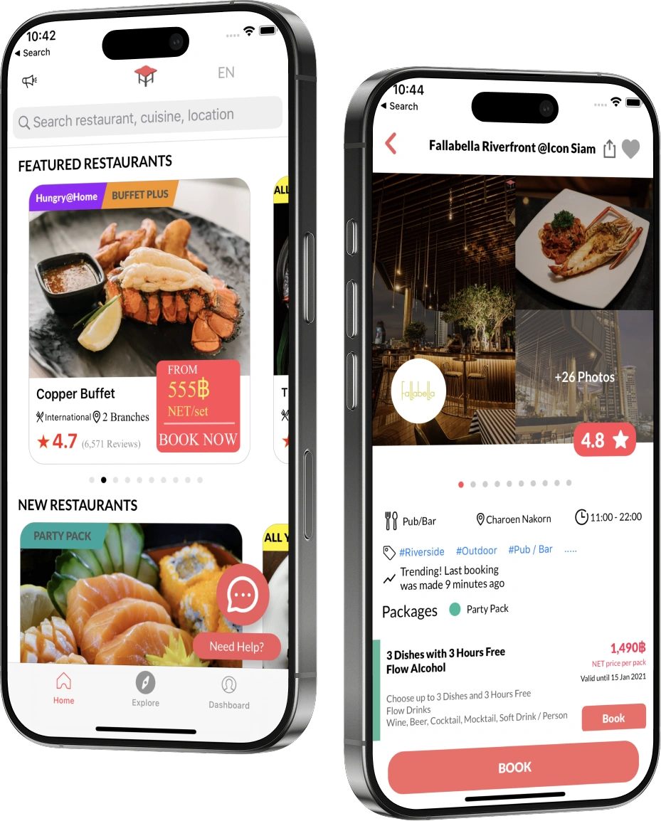Hungry Hub dining reservation app built by AppMatic Tech